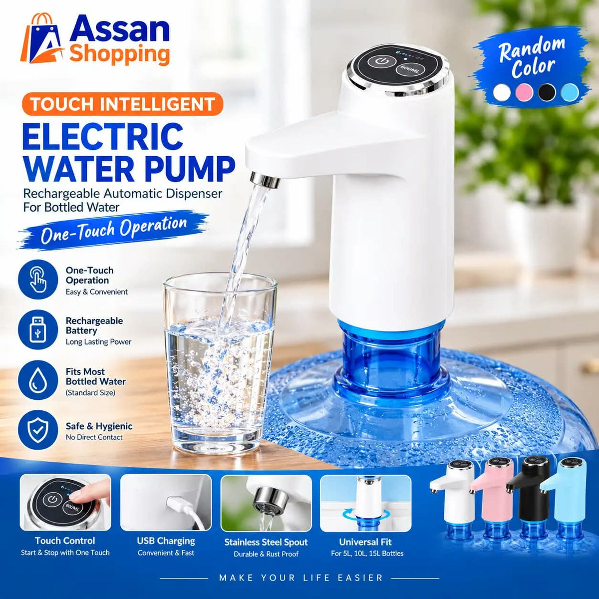 Electric Water Bottle Pump | Rechargeable Automatic Dispenser